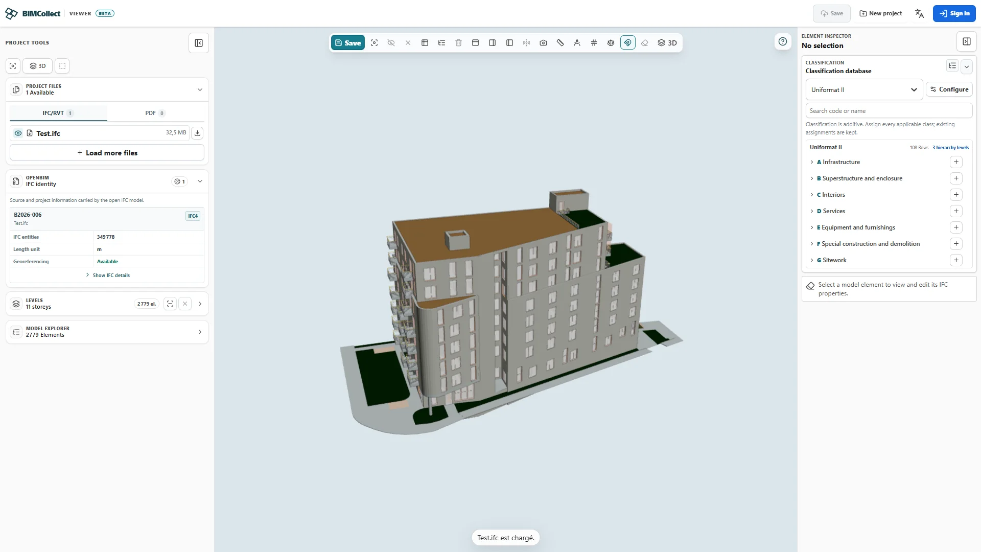 Espacio de revisión de modelos BIMCollect